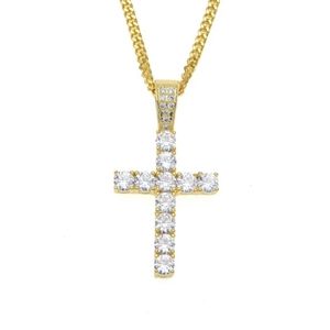 Diamond Cross Gold Necklace Jesus Tennis Chain